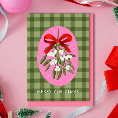 Mistletoe + Ribbon - A6 Christmas Card
