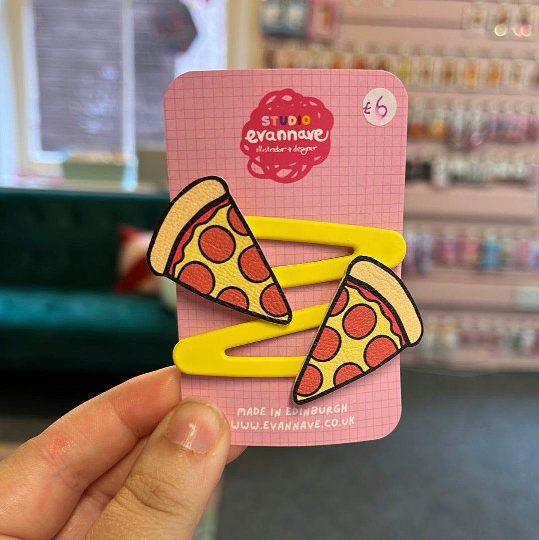 Pepperoni Pizza - Hair Clips