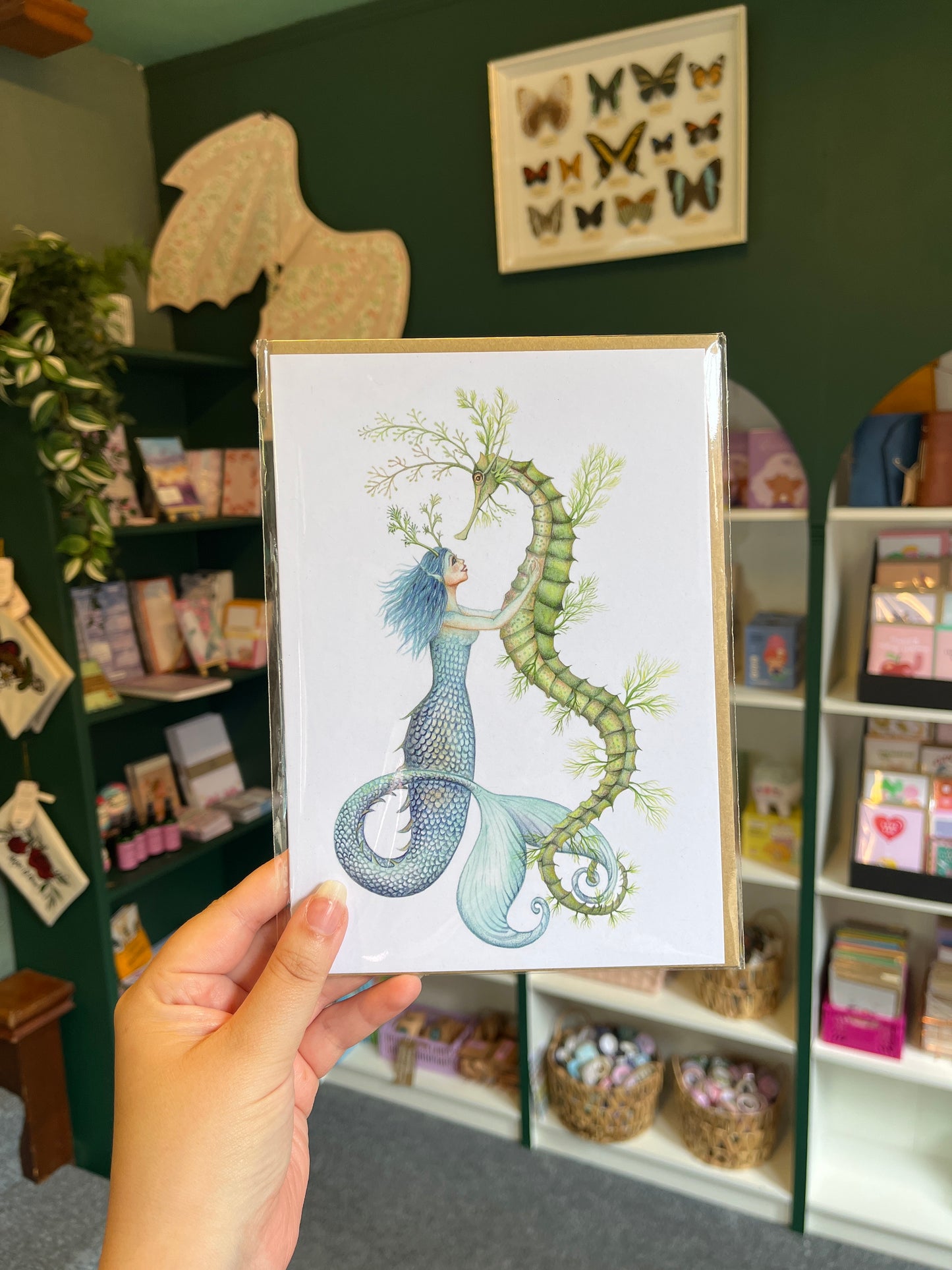 Mermaid & Seahorse - A5 Card