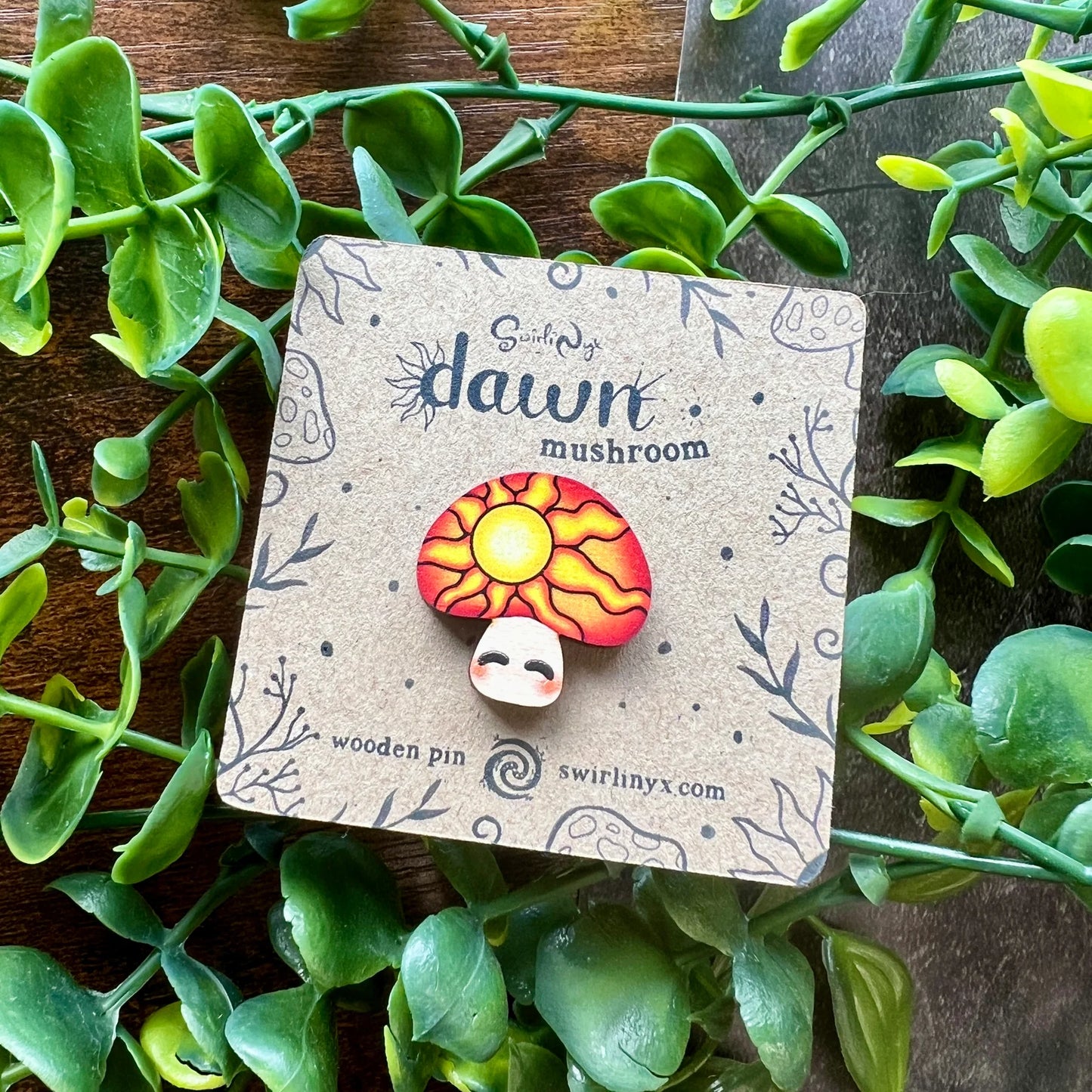 Dawn Mushroom - Wooden Pin