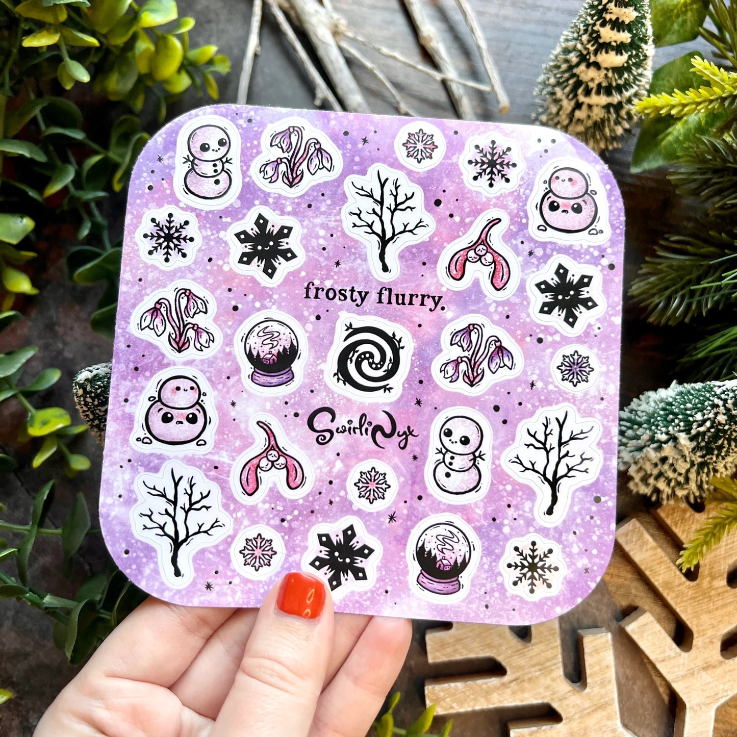 Pink Frosty Flurry - Sticker Sheet