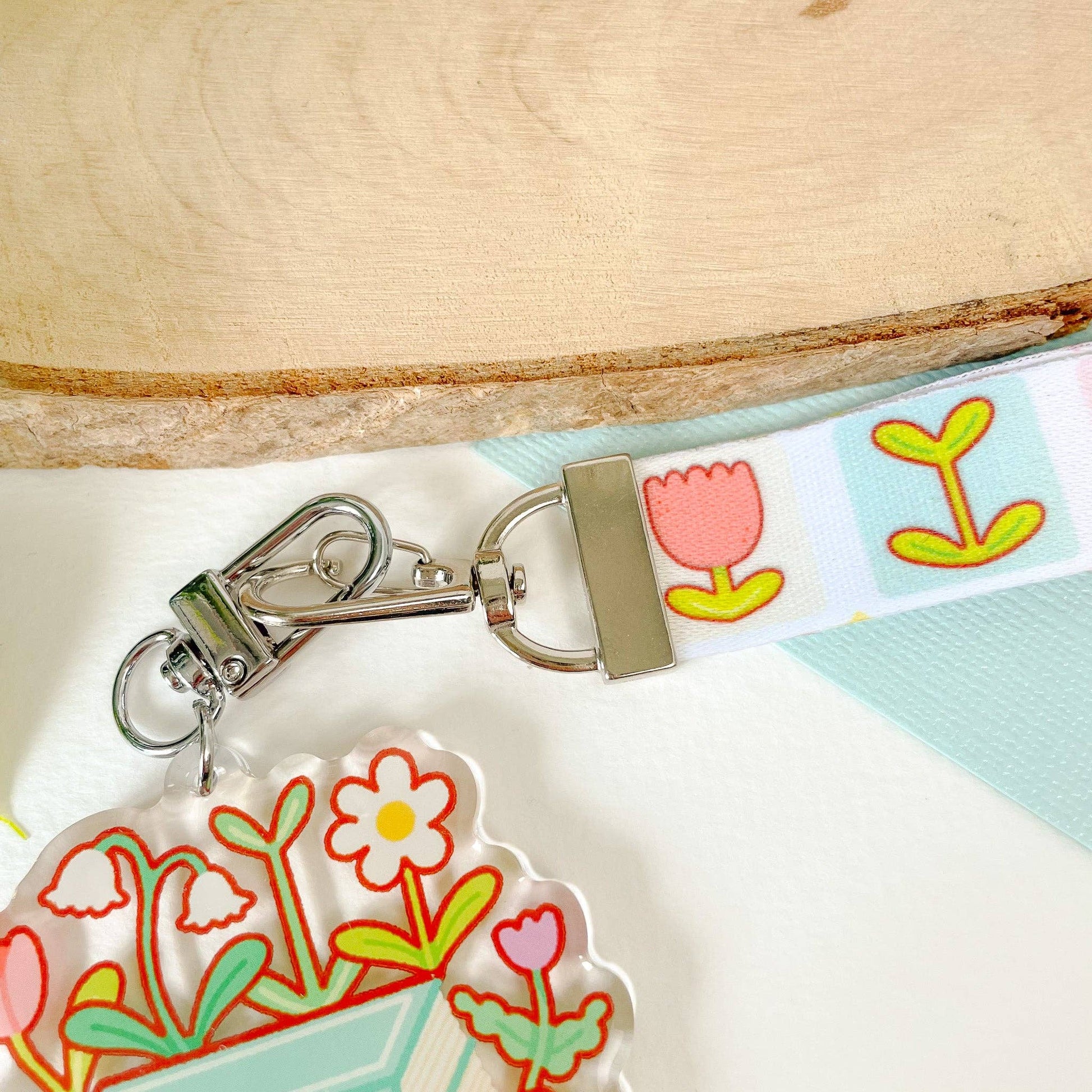 Books & Flowers - Lanyard Keychain