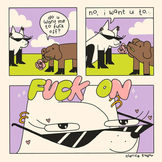 F*CK ON Comic - Square Card