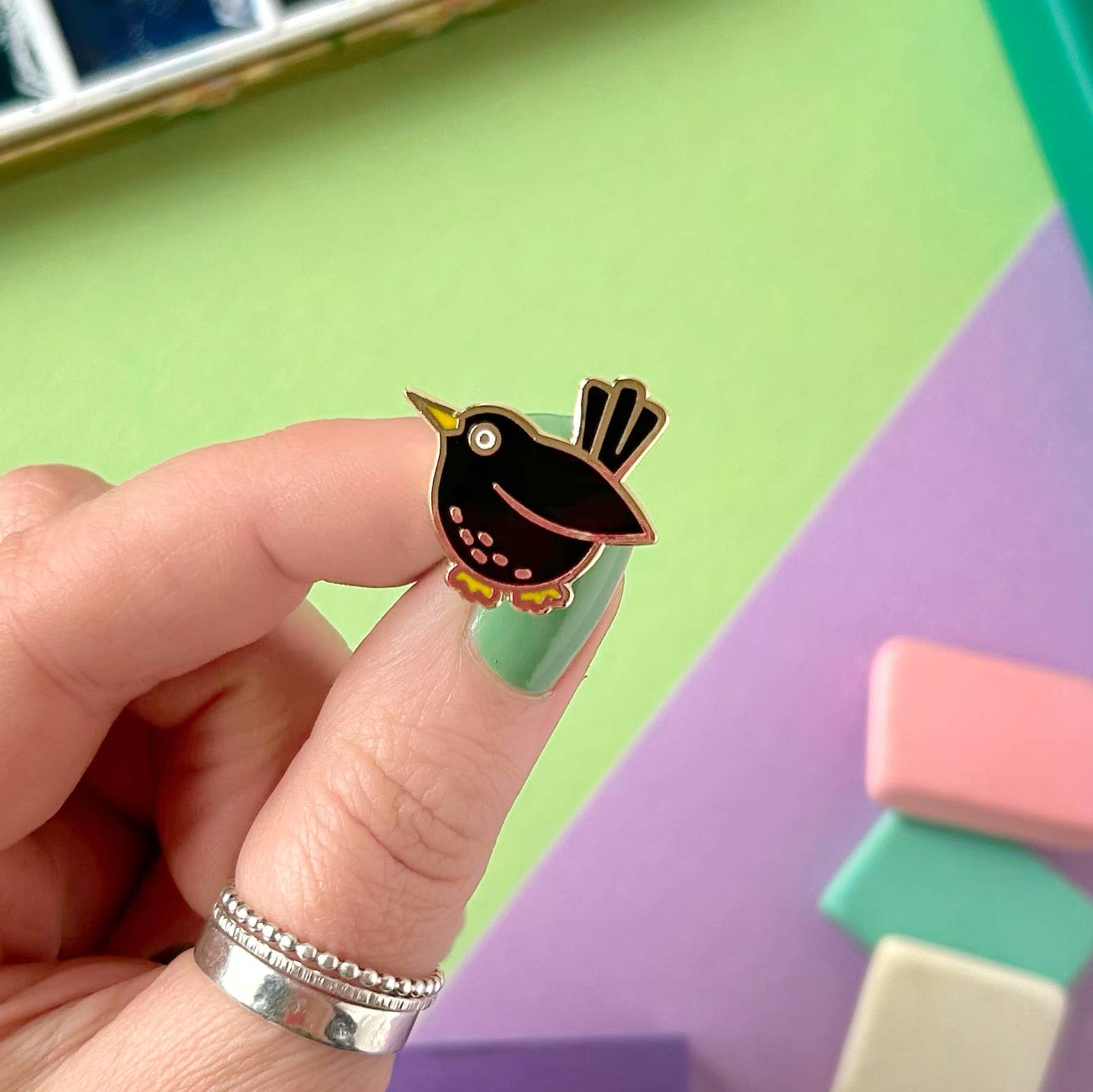 Mini Blackbird - Enamel Pin