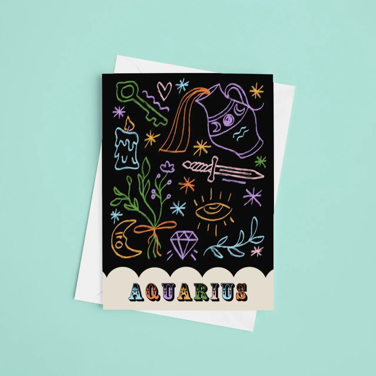 Aquarius Zodiac - A6 Card