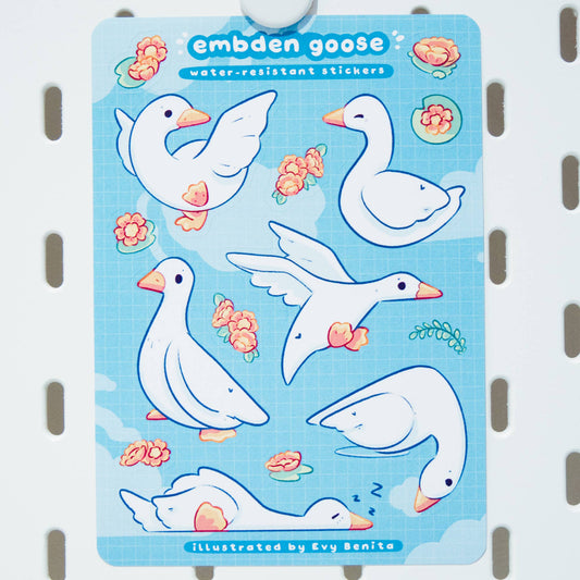 Playful Goose Illustrated Vinyl Sticker Sheet