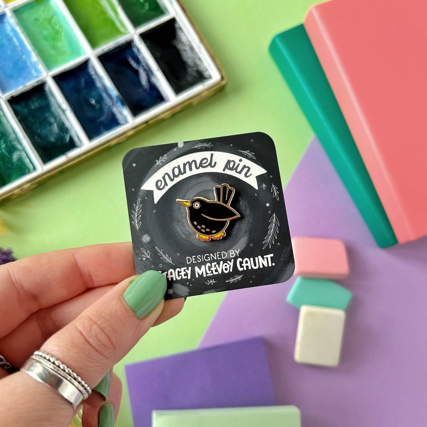 Mini Blackbird - Enamel Pin