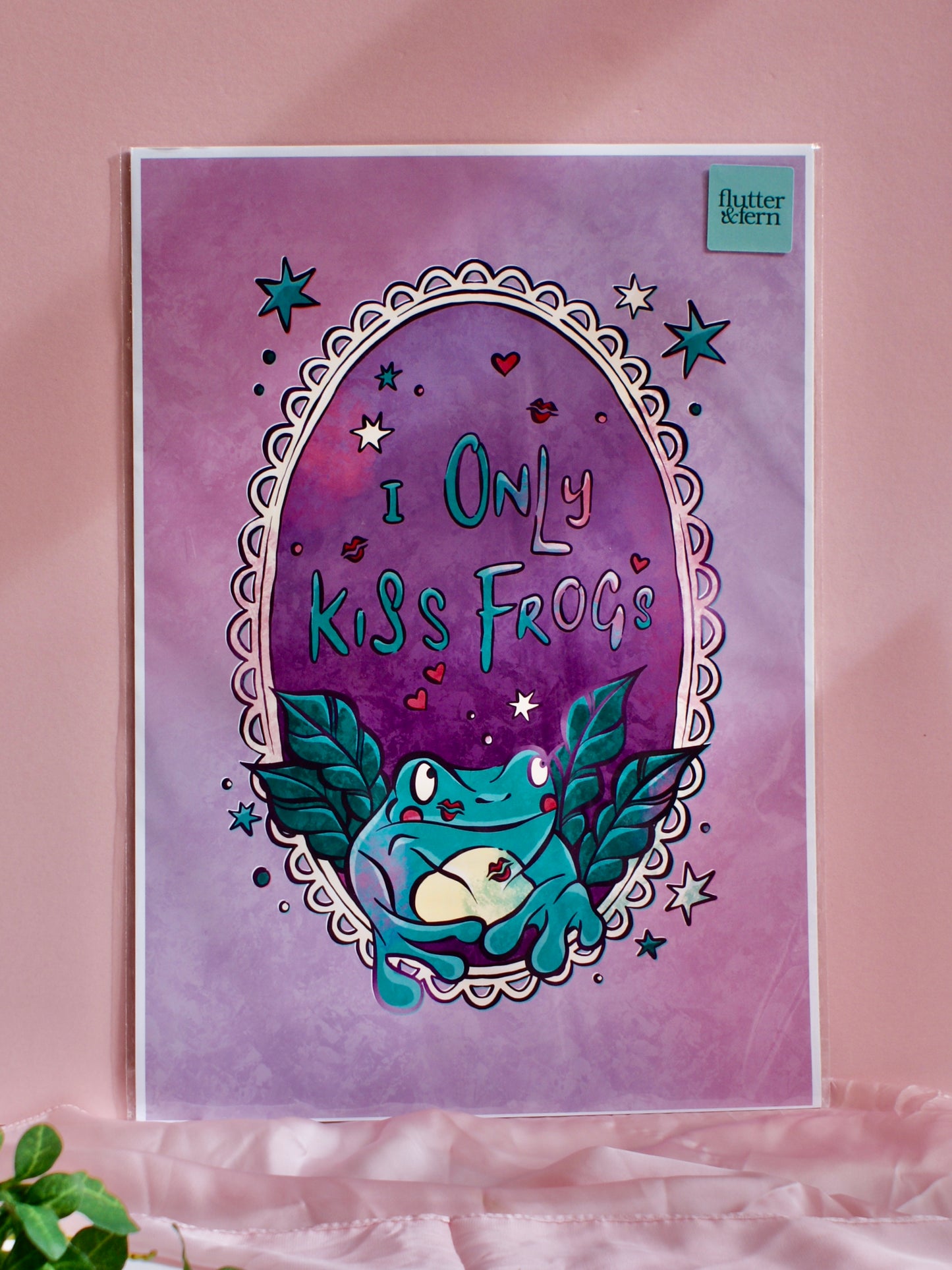 I Kiss Frogs - A3 Print