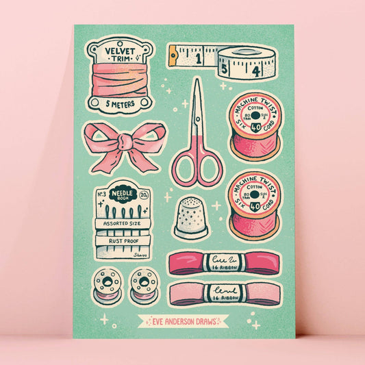 Haberdashery - A6 Sticker Sheet