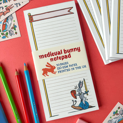 Duelling Bunnies Medieval - DL Notepad