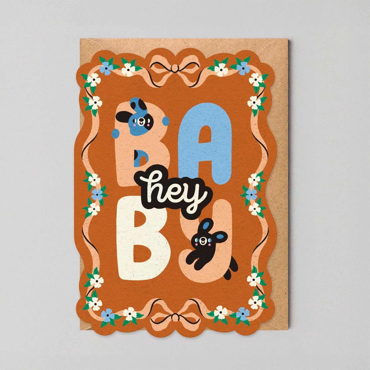 Hey Baby Card - New Baby Card - Unisex Baby Cards