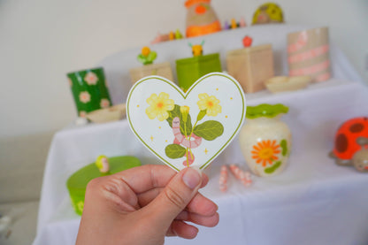 Worm Heart Flower - Transparent Vinyl Sticker
