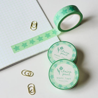 Green Stars - Washi Tape