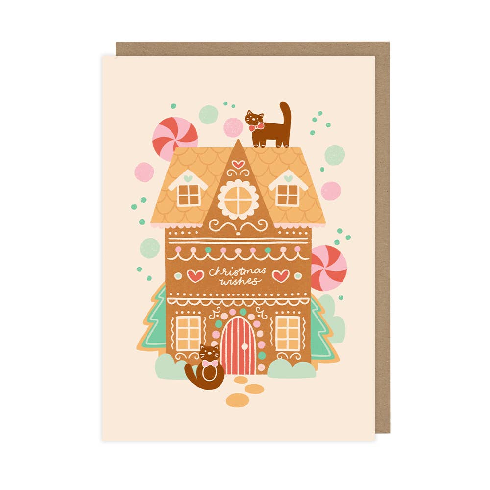 Gingerbread & Cats - A6 Christmas Card