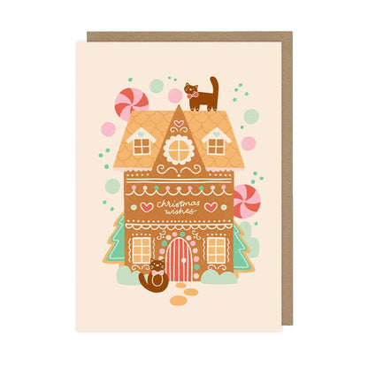Gingerbread & Cats - A6 Christmas Card