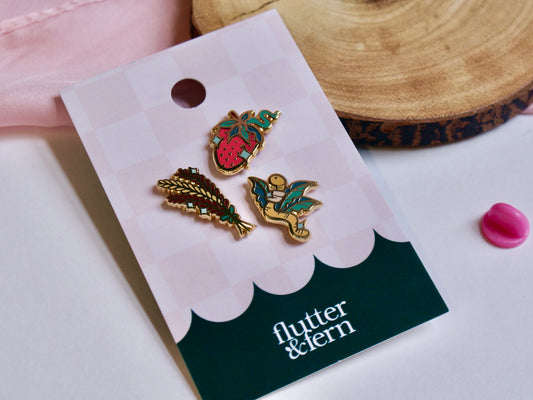 Cottagecore Trio - Enamel Pin