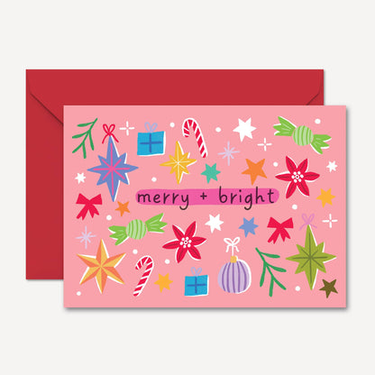 Merry and Bright - A6 Christmas Card