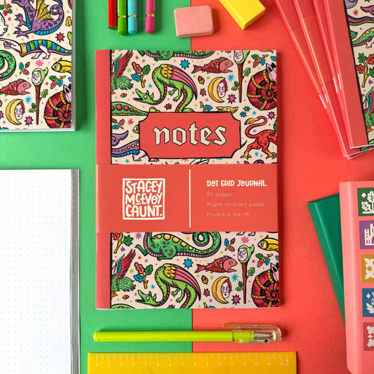 Medieval Menagerie - A5 Dotted Notebook