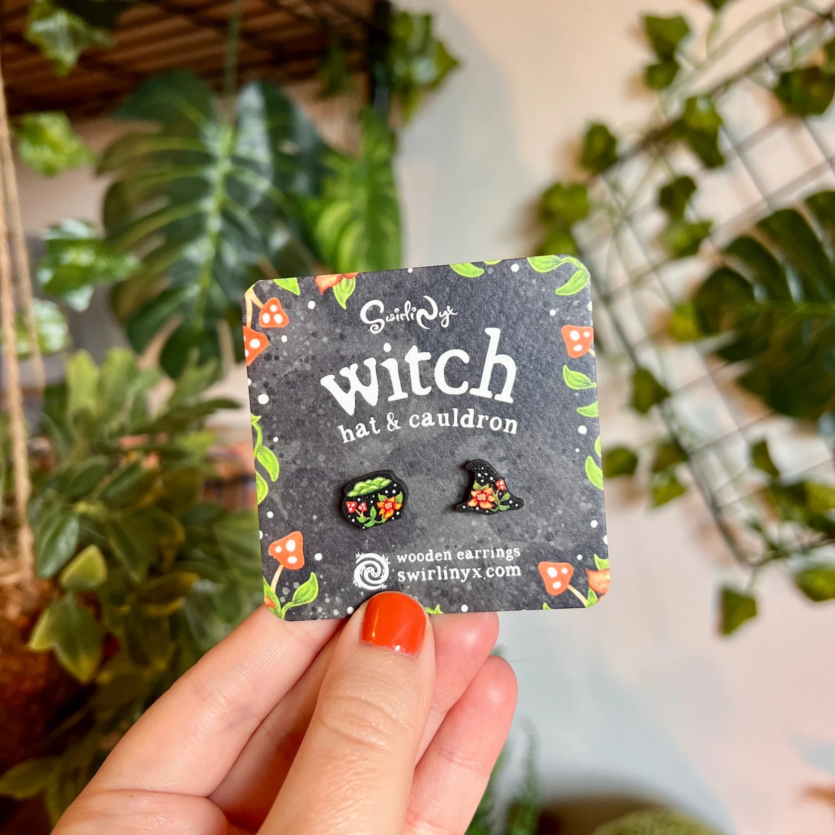 Witch Hat And Cauldron - Earrings