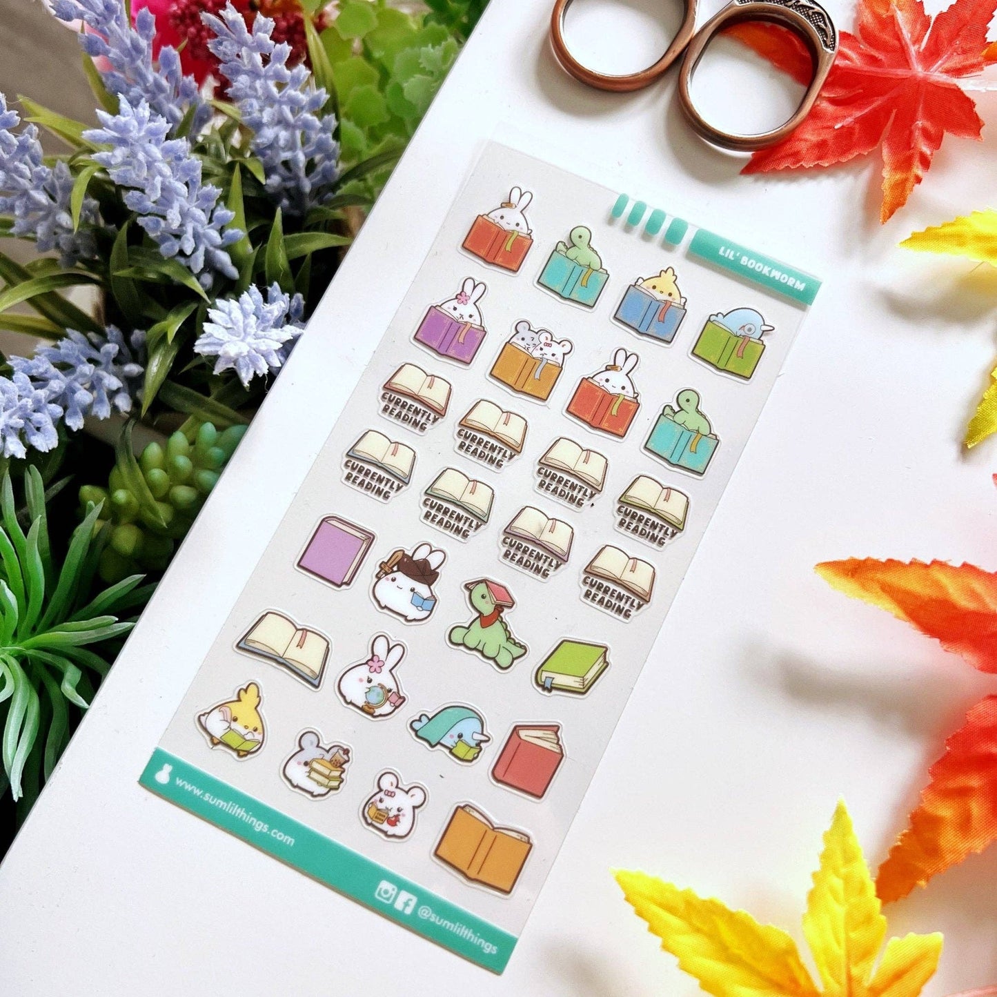 Lil' Bookworm - Transparent - Sticker Sheet