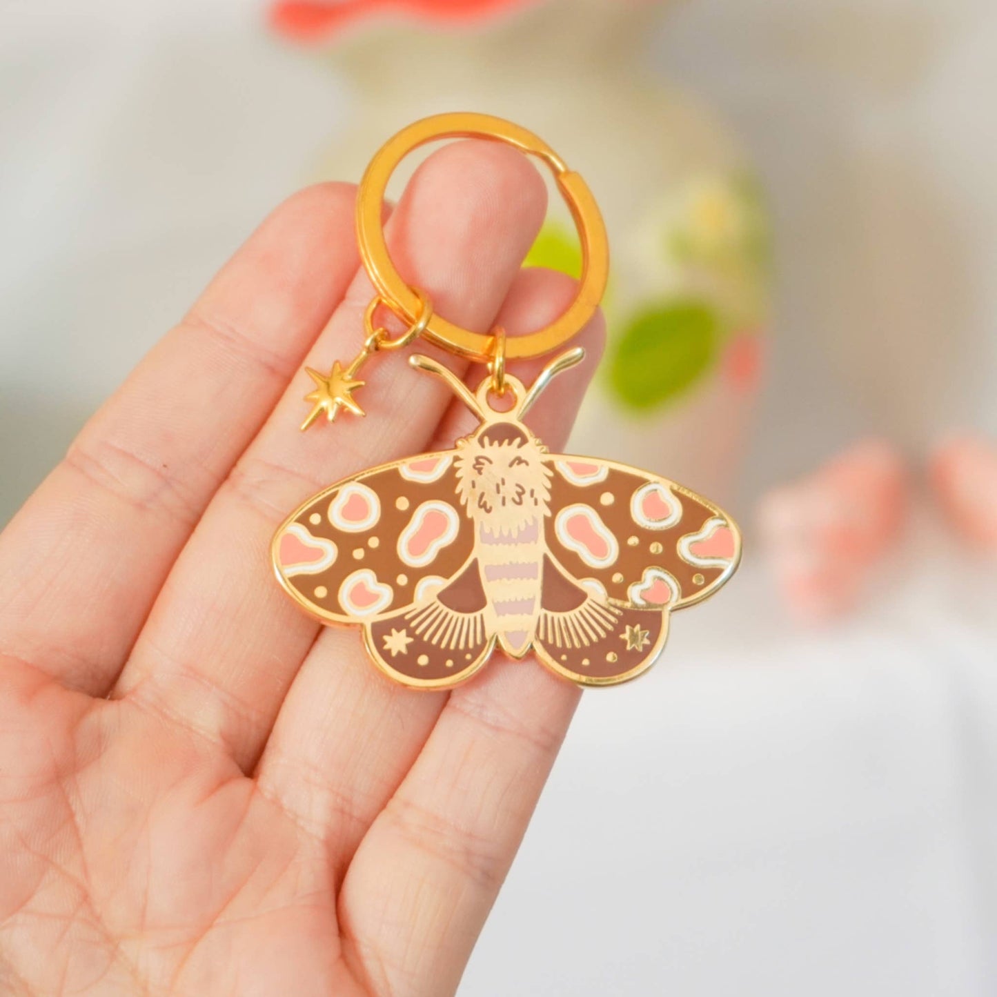 Moth - Enamel Keychain