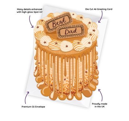 Best Dad - Cake Shaped Greeting Card