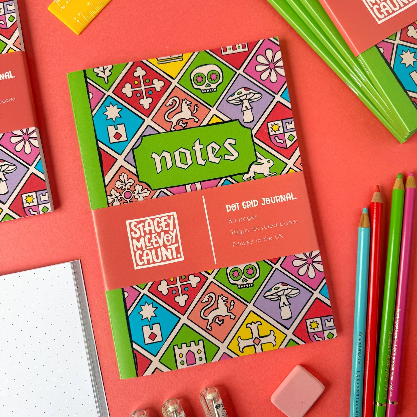 Medieval Tile Pattern - A5 Dotted Notebook