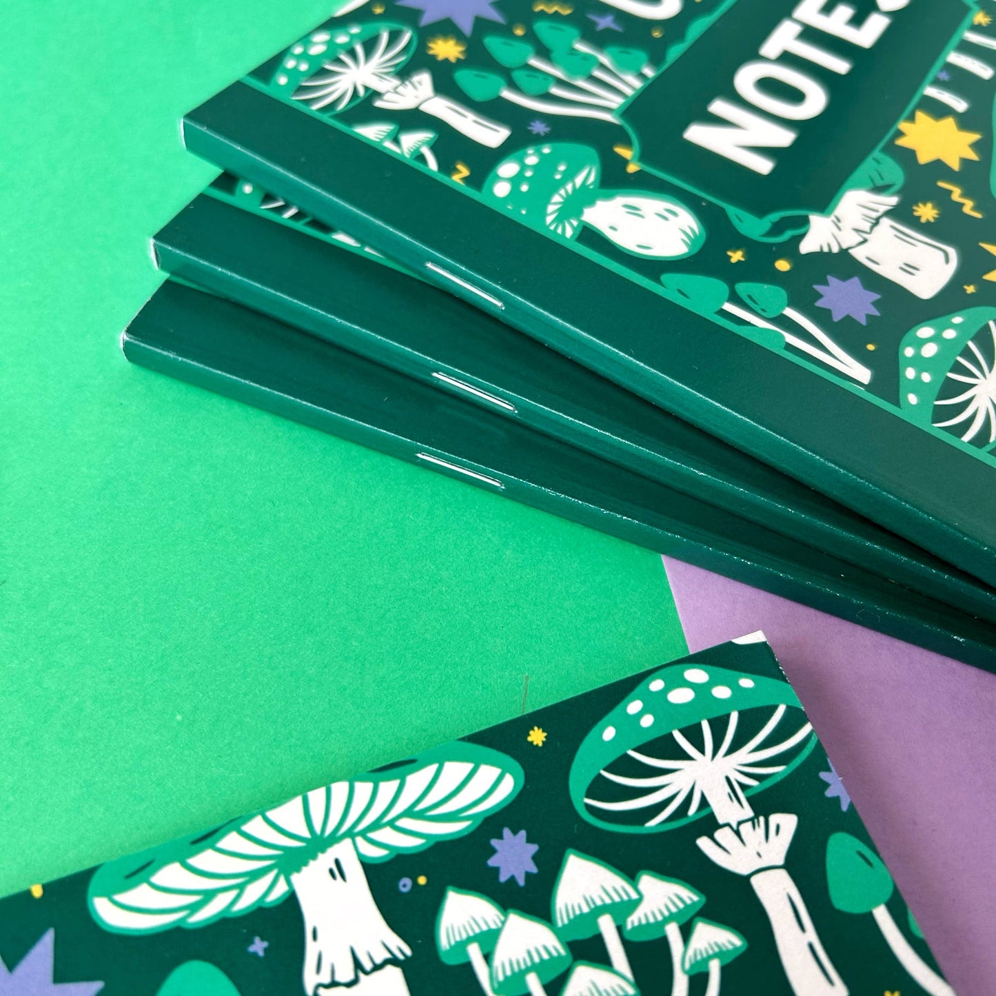 Green Mushroom - A5 Dotted Notebook