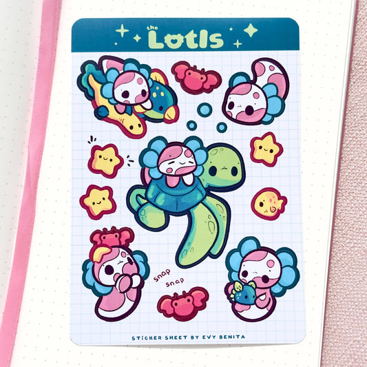 Leo the Lotl Scuba Dive Vinyl Sticker Sheet