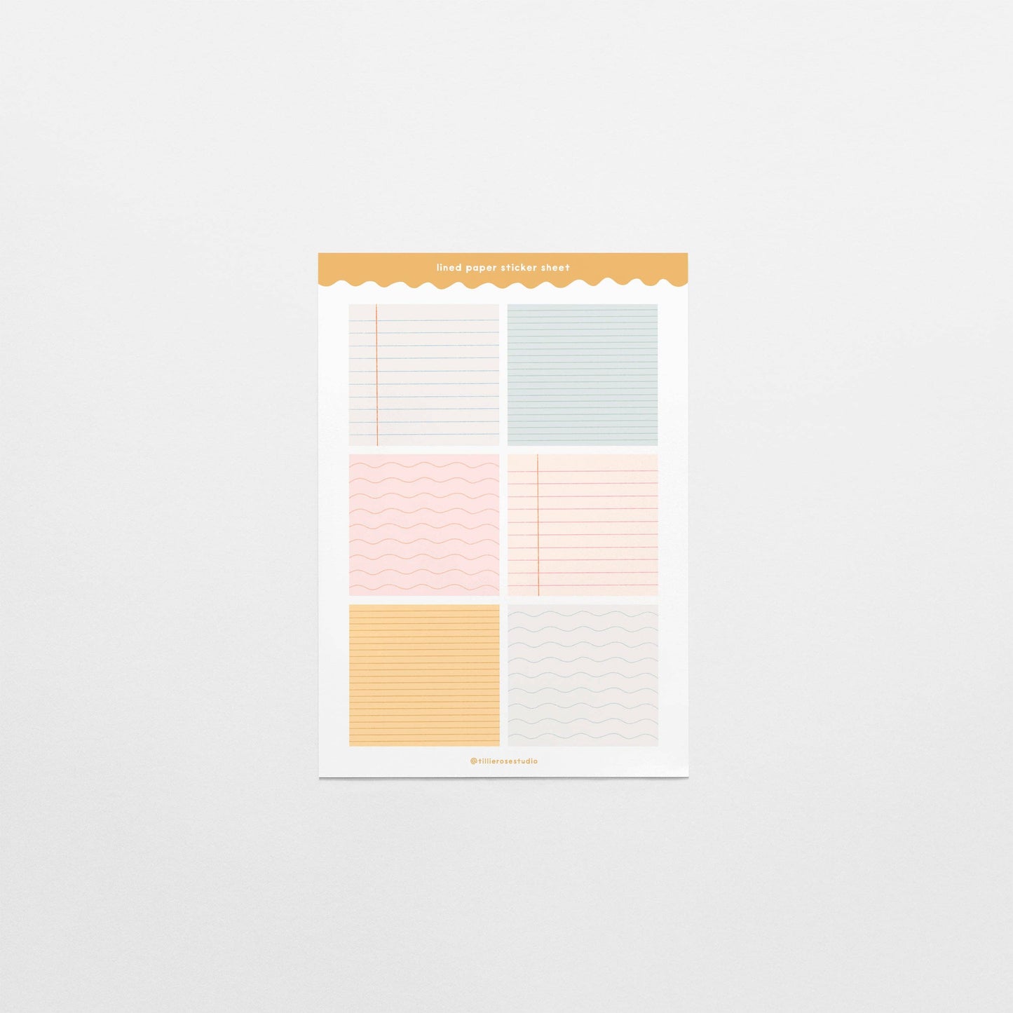 Lined Paper Squares - Sticker Sheet