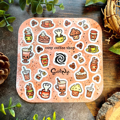 Latte Cosy Coffee Shop - Sticker Sheet