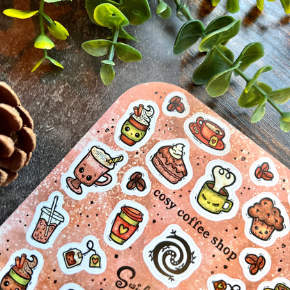 Latte Cosy Coffee Shop - Sticker Sheet