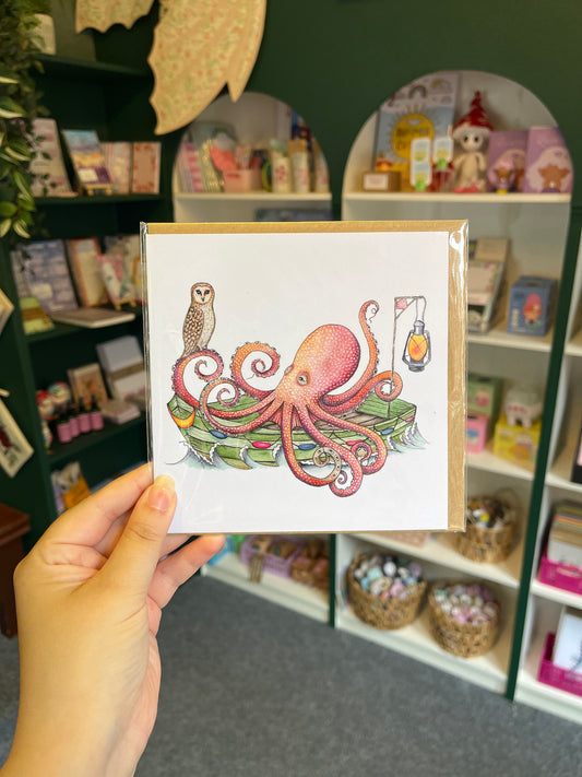 Owl & Octopus - Square Card