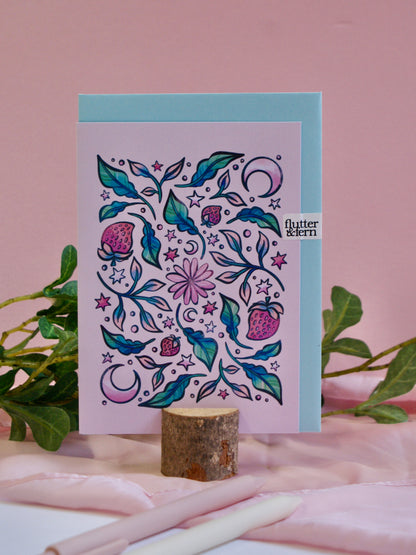 Strawberry Picking - A6 Card