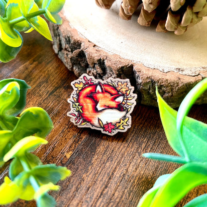 Sleeping Fox - Wooden Pin