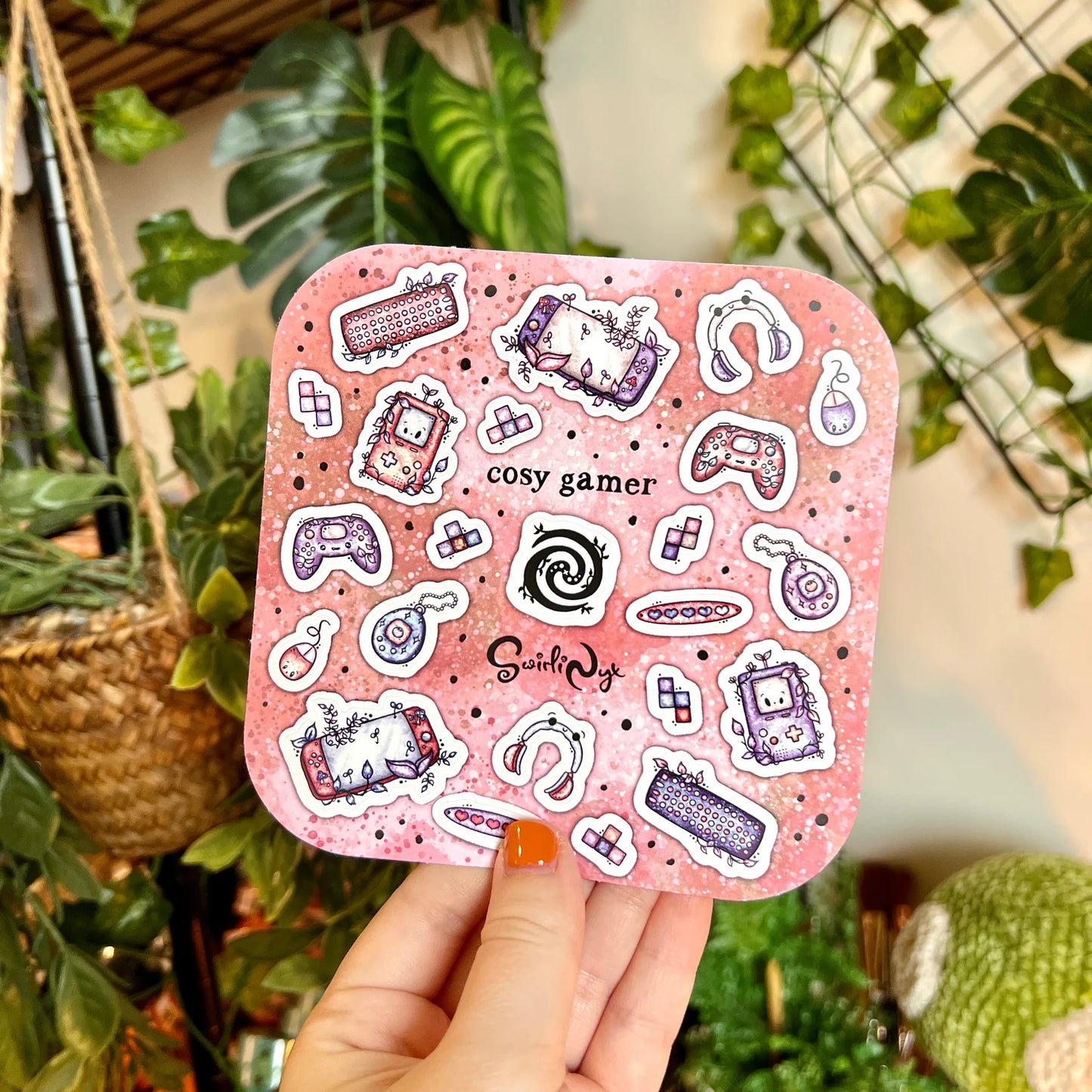 Pink Cosy Gamer - Sticker Sheet