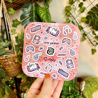 Pink Cosy Gamer - Sticker Sheet