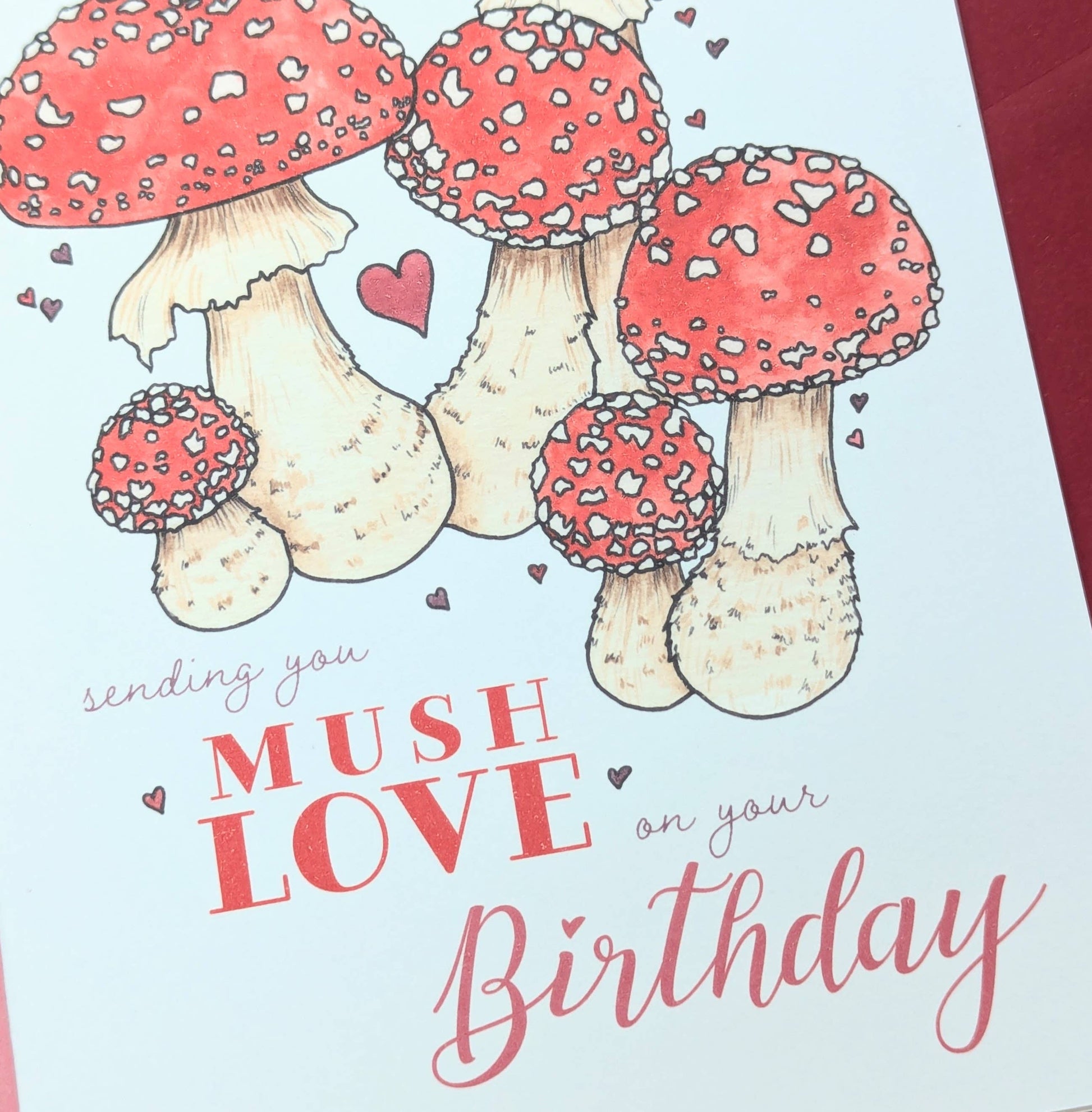 Mushroom Birthday Card - Sending Mush Love