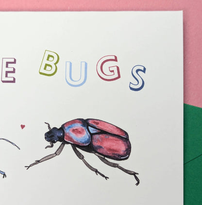 Love Bugs Card - Bug Valentines Wedding Day Card