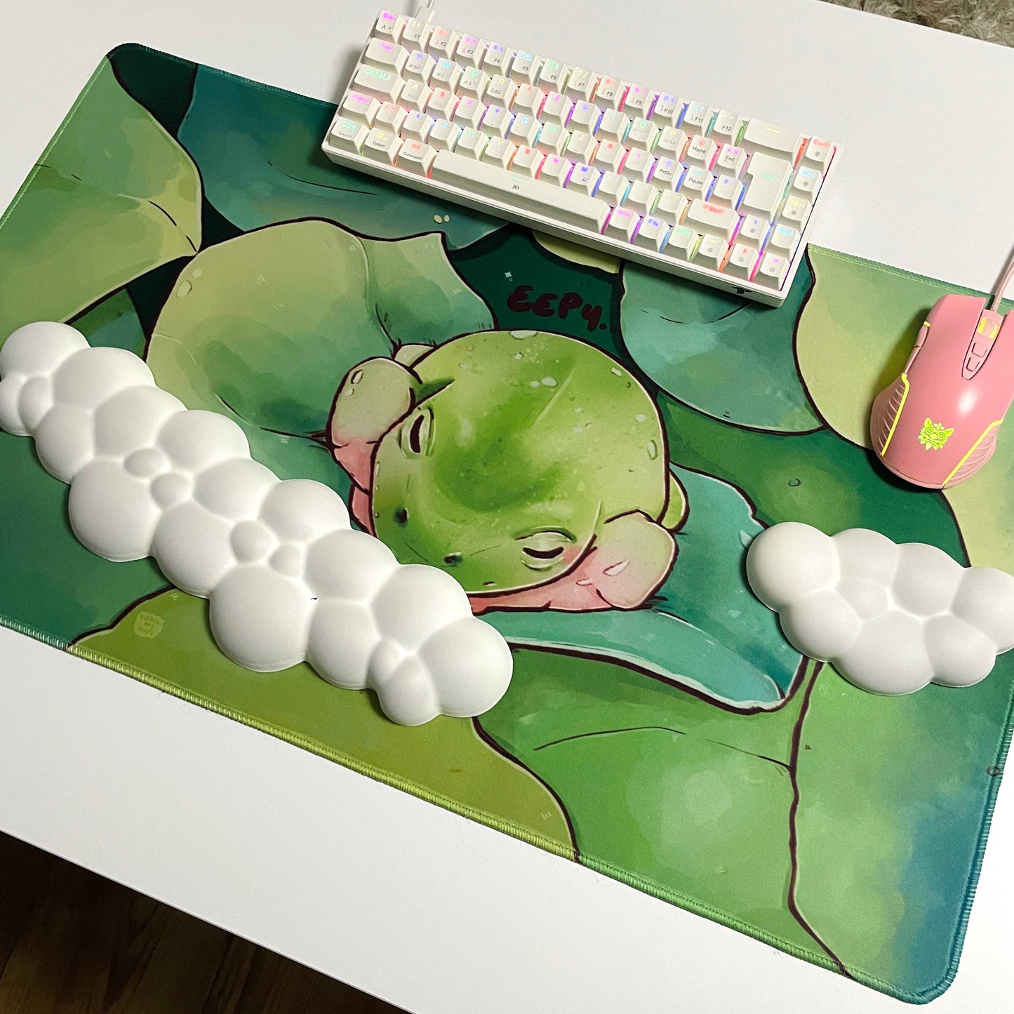 Sleepy Frog | Large Desk Mat | 70x40cm Gaming Mousepad 