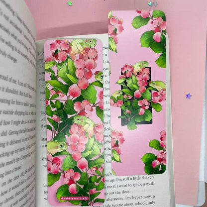 Snowberries Frog Bookmark | Frog Art | Cute Bookmark