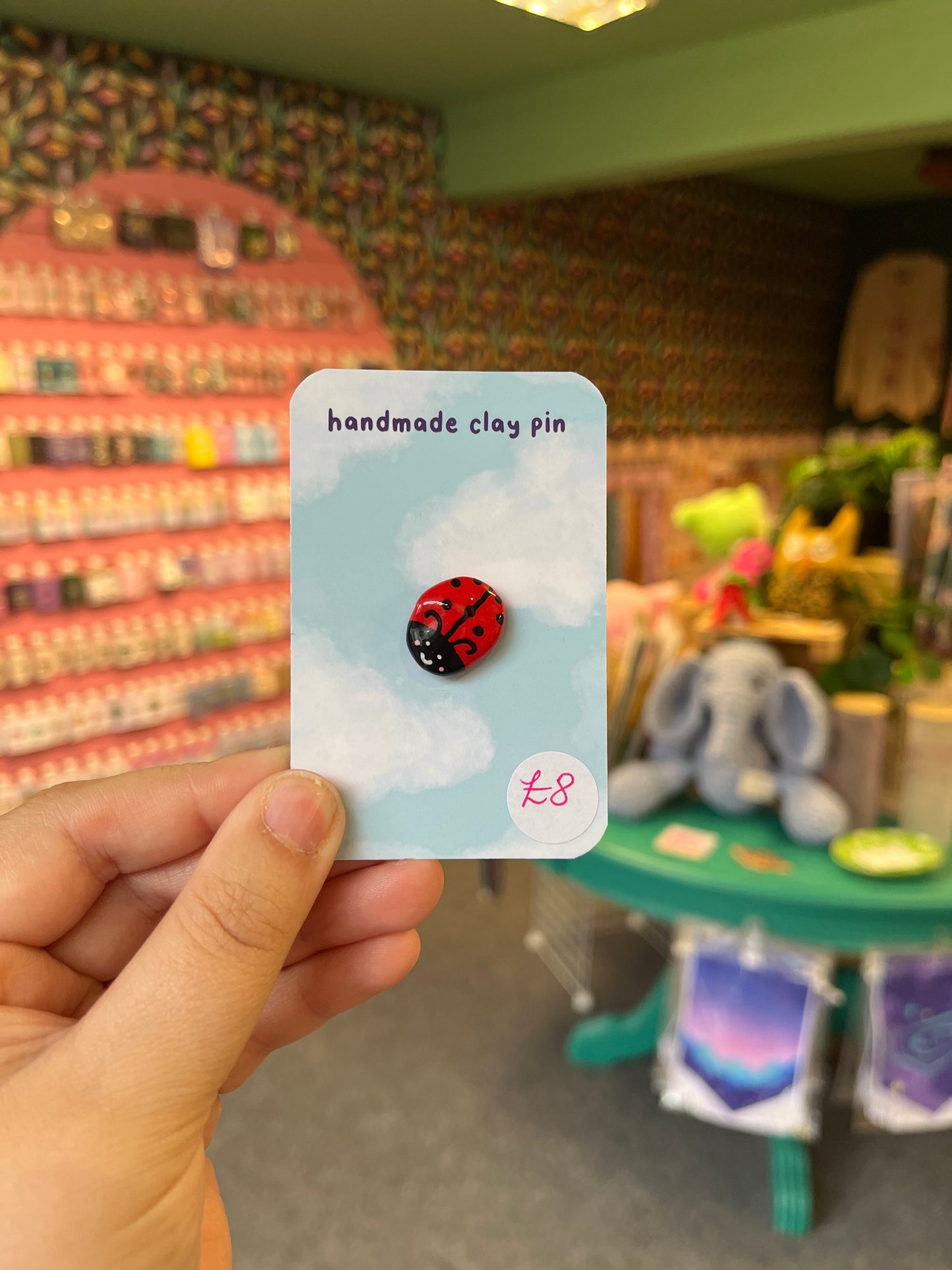 Lady Bug - Handmade Clay Pin