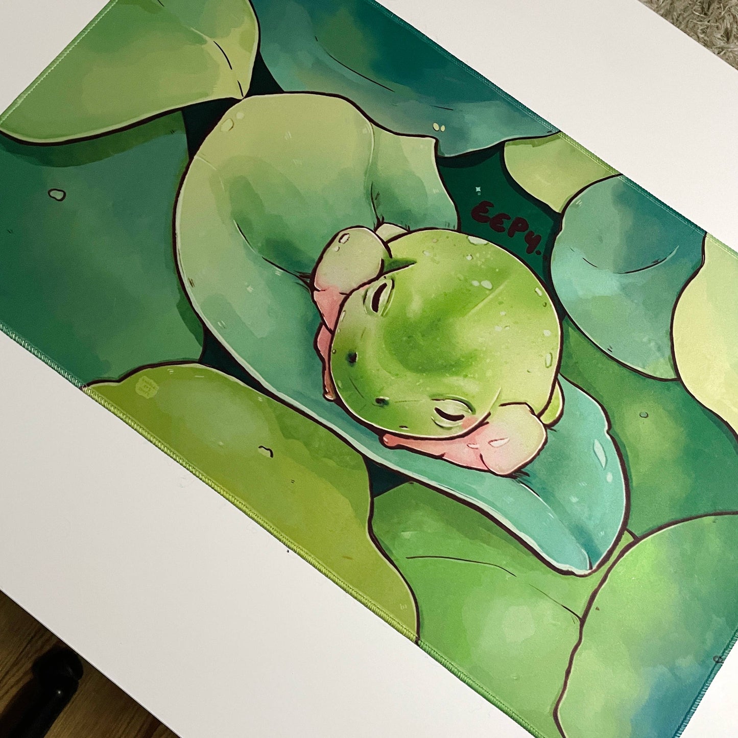Sleepy Frog | Large Desk Mat | 70x40cm Gaming Mousepad 
