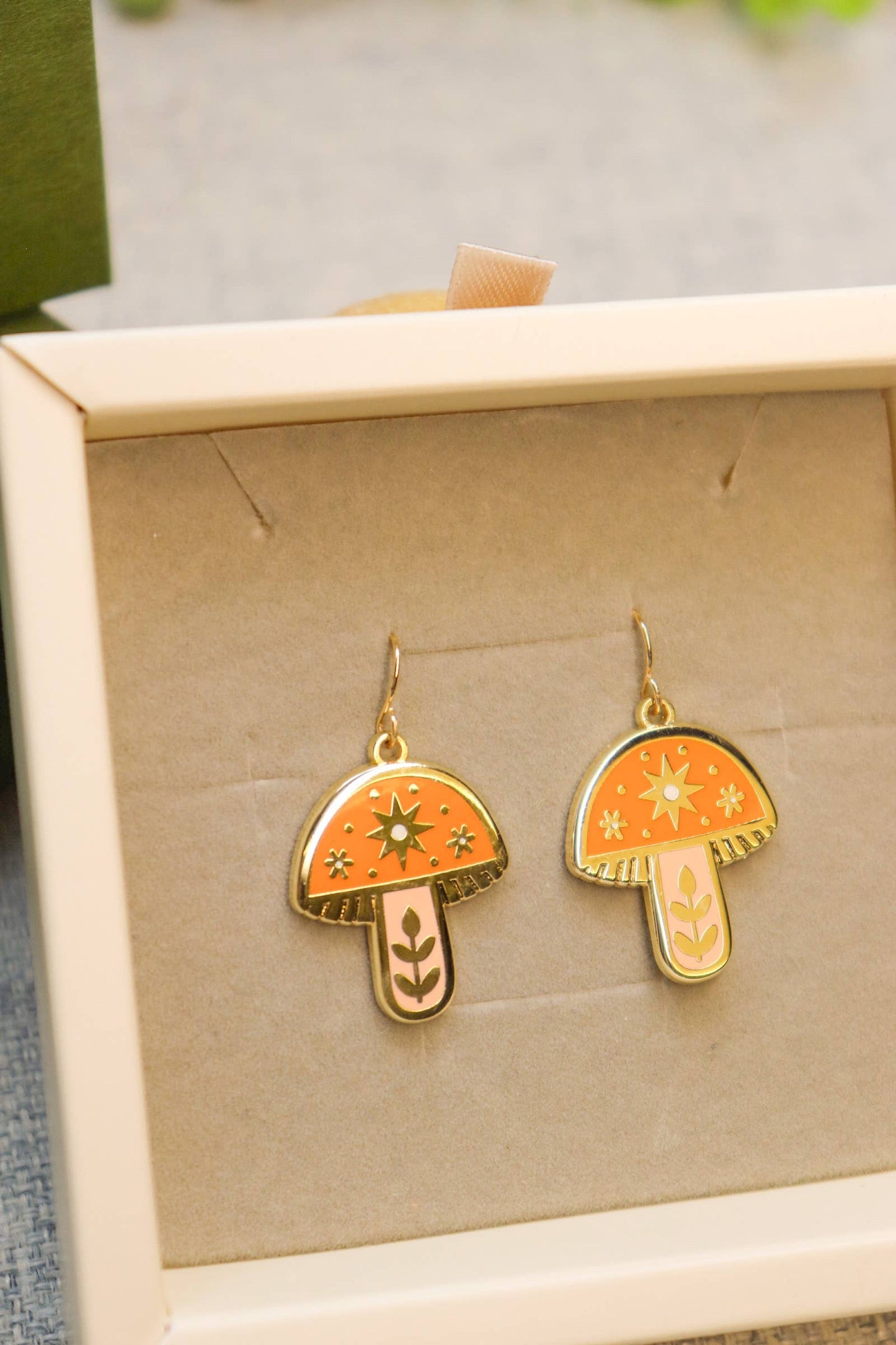 Cosmic Mushroom - Enamel Earrings