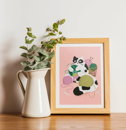 Crochet Cat - A4 Print
