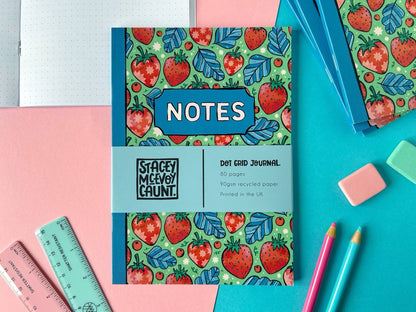 Strawberries - A5 Dotted Notebook
