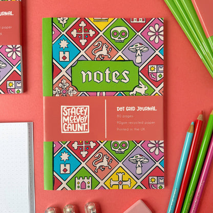 Medieval Tile Pattern - A5 Dotted Notebook