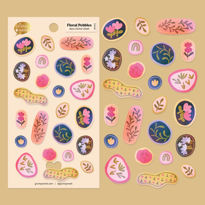 Floral Pebbles Deco - Sticker Sheet