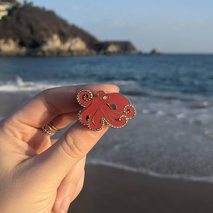 Octopus Pin Badge - Cephalopod Enamel Pin