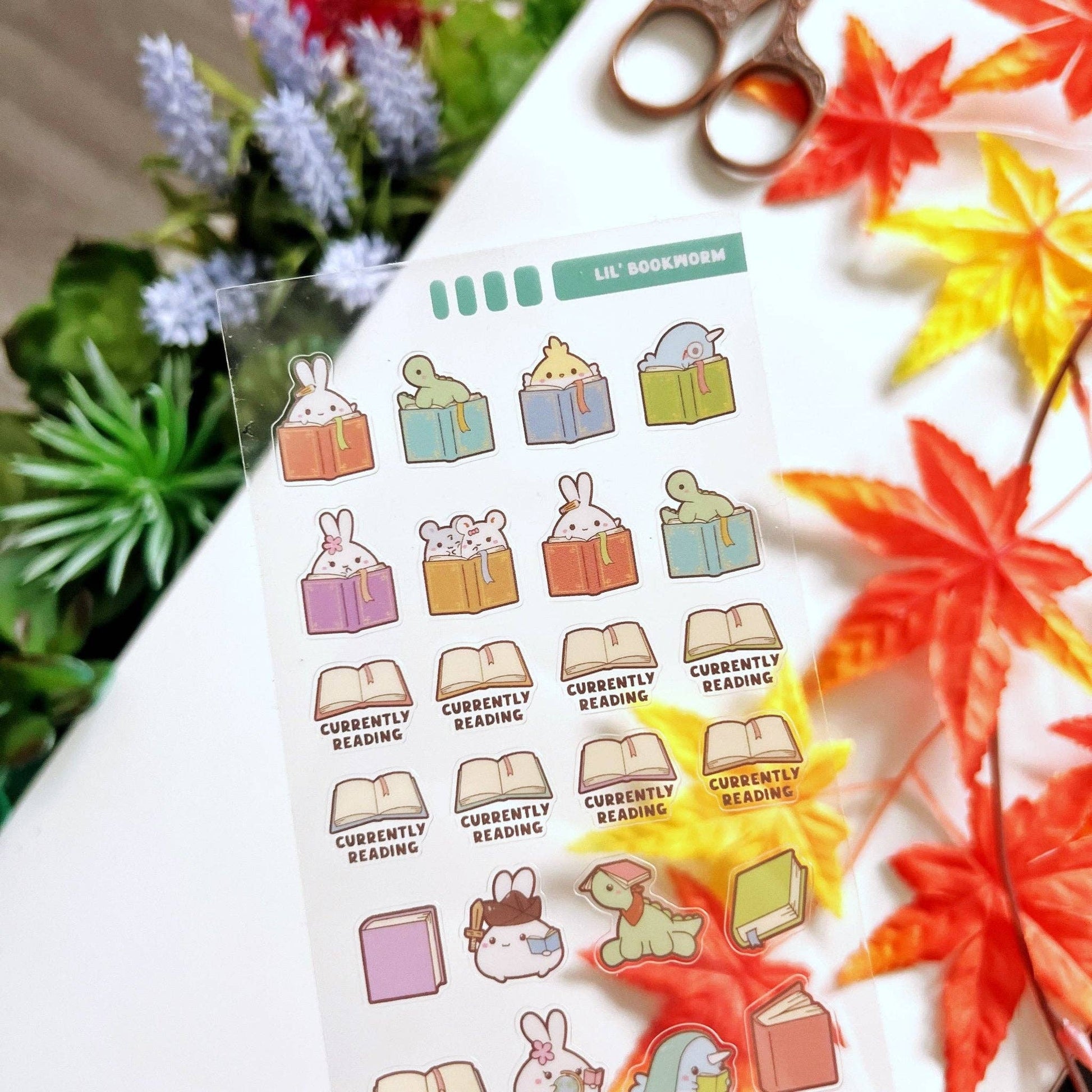Lil' Bookworm - Transparent - Sticker Sheet